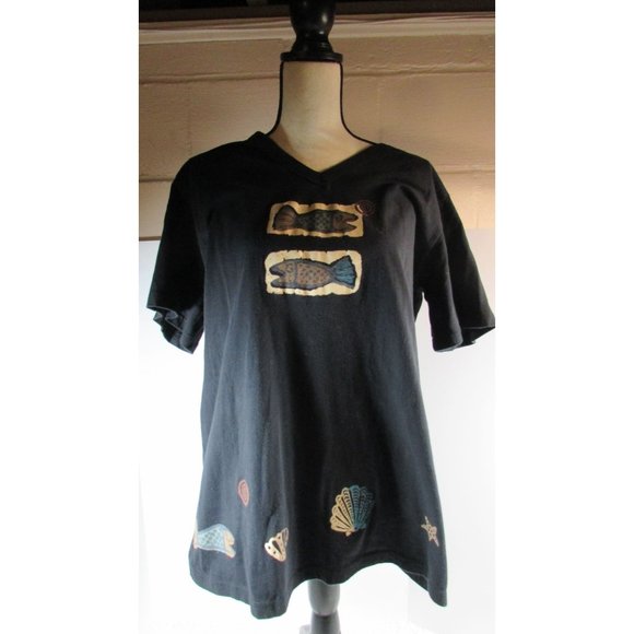 Hypnotic Clothing Co Fish and seashell t shirt Size 1X - Picture 1 of 6